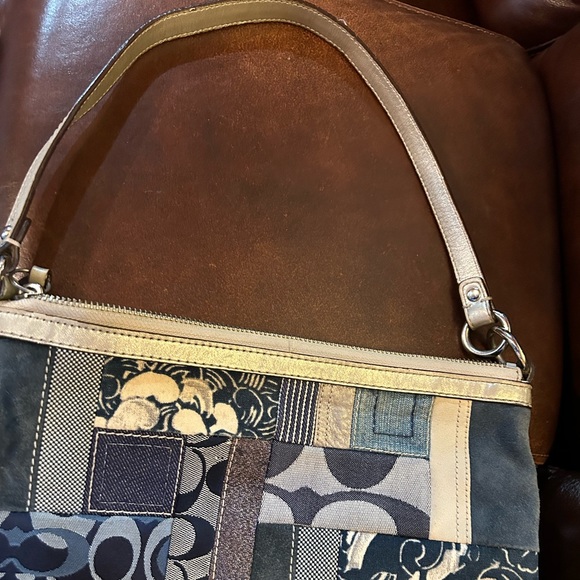 COACH Multi-color Canvas Patchwork & leather hobo bag # F13723 - Picture 3 of 3